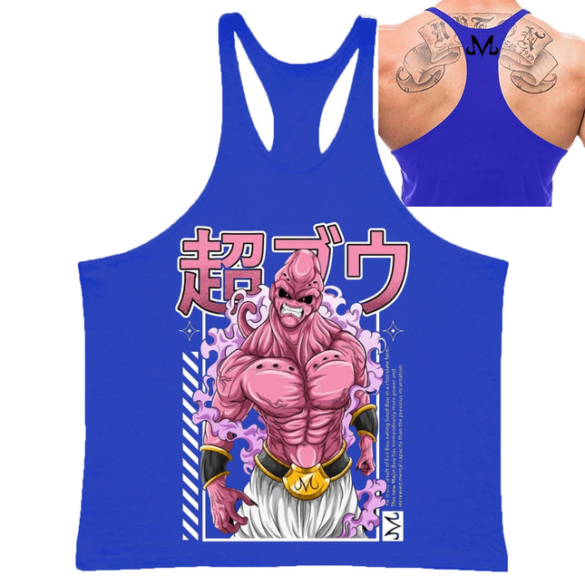 Dragon Ball Majin Buu Print Men's Gym Tank Top Fitness Clothing Quick-drying Loose Sleeveless Shirt Men Sport Vest Dbz Top