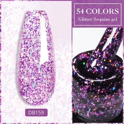 7ml Champagne Gold Sliver Reflective Nail Gel Polish Sparkling Shining Glitter Pink Red Nail Supplies Semi Permanent Gel Varnish