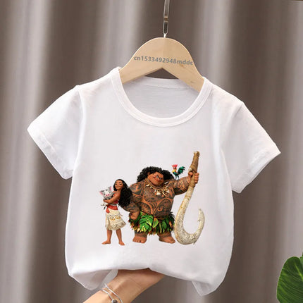Hot Sale Moana Ocean Romance Princess Print Cute Kids T-Shirts Girls Clothes Baby Boys Short Sleeve T shirt Summer Children Tops