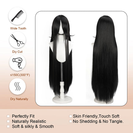 Long Straight Cosplay Wig 100CM Multiple Colors Pink Blonde Black Anime Costume Wig Universal Synthetic Cos Wig Daily Party Wig