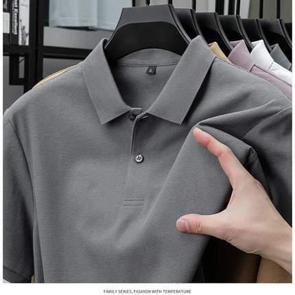 Men's 100% Cotton Polo Shirt - Summer Casual Breathable Tee, 19 Colors, Ideal for Golf and Sports, Business Casual, Silk-Like Finish