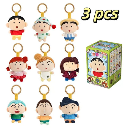 In stock Crayon Shin chan Bean Eye Series Trendy Blind Box Cute  Pendant Bag Decoration Toy Collection Girls' Festival Gift