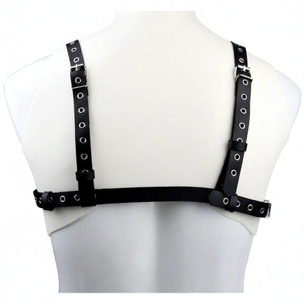 QKKQ Sexy Corset Erotic BDSM Bra With Nipple Clamp Adjustable Chest Bondage Bodice Breast Binder For Women Men Private Games