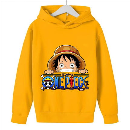 Anime "One Piece" hoodie for the "Wanderer Roronoa Luffy" version. Roronoa Luffy's style streetwear for children.boys and girls