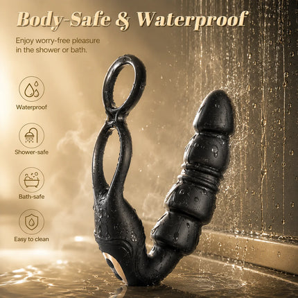Thrusting Prostate Massager Anal Plug Male Vibrator Hands-Free Silicone Remote Control Vibrating Penis Ring Sex Toys for Men