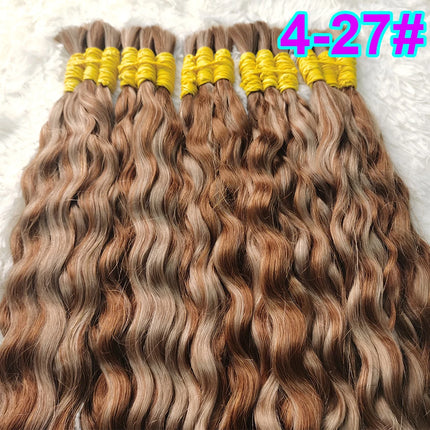 Wholesale Red Deep Wave Hair Bulk for Boho Braids 100% Human Hair Extensions No Weft Blonde Red Curly 613 Vietnamese Hair 30inch