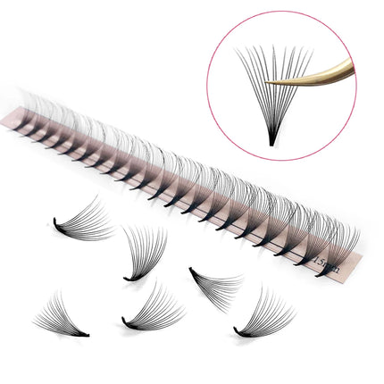 Goddess Premade Volume Fans 4D 5D 6D 7D 8D 10D 12D 14D 16D 20D Individual Lashes Extension Pointy Stem 320 Fans  Faux Mink
