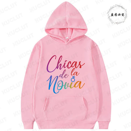 Women's Bachelorette Sweatshirts: Spanish Girls Single Farewell Pullover Hoodies, Future Bride & Bridesmaid for Bridal Shower