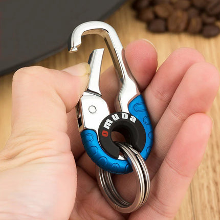 3pcs Keychain Men Stainless Steel Buckle Outdoor Carabiner Climbing Tool Double Ring Car Fishing Hook Key Ring Accessories