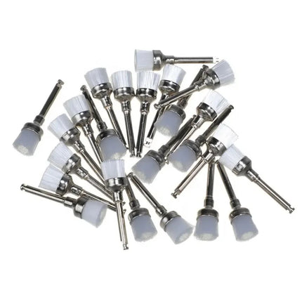 100Pcs/Bag Dental Prophy Brush Tooth Polishing Brushes Latch Screw Type Nylon Bristle Brush for Stain Removal and Polishing