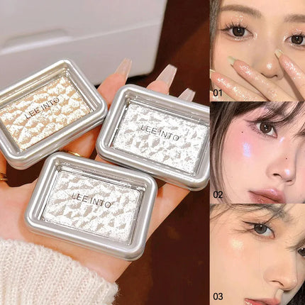 LEEINTO Dreamy Highlighting Powder: 3D Effect for a Natural, All-Over Glow - Multi-Purpose Compact Powder for Blush, Contour,