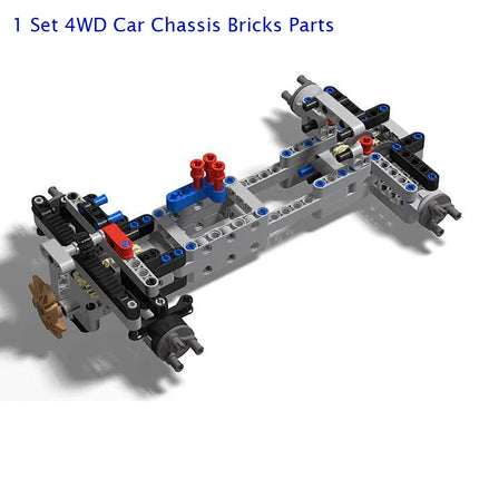 4WD MOC RC Car Parts Kit Chassis Electric Set Four-Wheel Drive Technical Chassis Bricks IR Remote Control Reciever  for legoeds