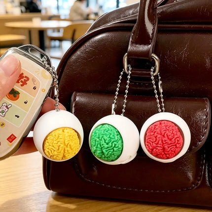 10/1pcs Fun 3D Printed Skull Brain Clicker Keychain Skull Button Fidget Clicker Mechanical Keyboard Bag Pendant Stress Relief