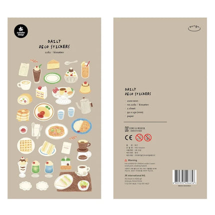 Suatelier Foods Stickers Aesthetic Scrapbooking Cute Junk Journal Ephemera Korean Deco Sticker Planner Diary DIY Craft Supplies