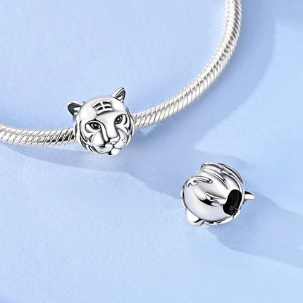 New Original 925 Silver Sterling Charms Beads Pendant Cat Dog Lion Tiger Girl Boy Charms Fit Bracelet Woman Fashion Jewelry Gift