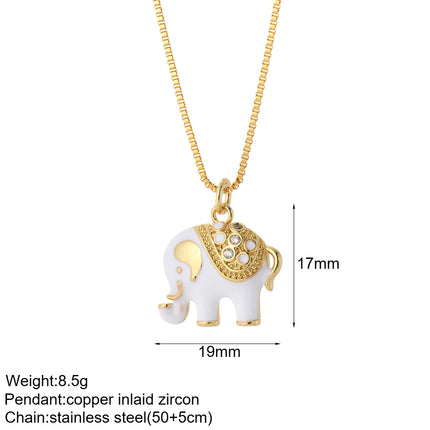 Heart Evil Blue Eye Sun Necklace for Women Cute Dog Bee Elephant Gold Color Pendant Woman's Collars Long Stainless Steel Chains