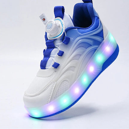 Two Wheels Children's Led Light Roller Skate Shoes For Kids Boys Girls Glowing Sports Luminous Sneakers Skateboard USB Charging