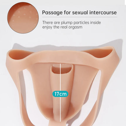 ONEFENG Realistic Silicone Panties Gays Pussy Pants  Sexy Fake Vagina Form Crossdresser Transgender Shemale Drag Queen Cosplay