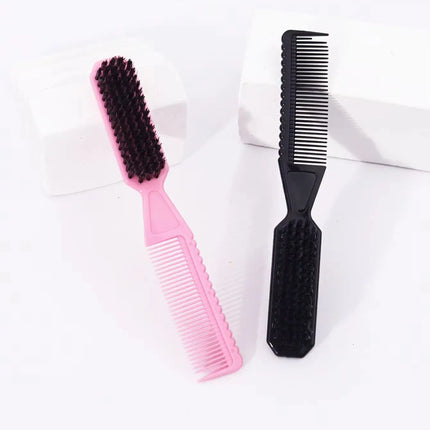 Professional hair comb brush set, dual head design, combing hair smoothly, edge brush cleaning, special for real hair wigs