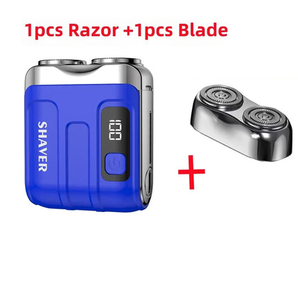 Mini Electric Smart Shaver Household Car Shaver Digital Display Dual Blade Rechargeable Shaver Powerful Beard Trimmer Tool