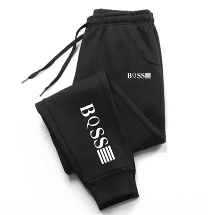 BOSS Sports Pants Men's Casual Tight Pants Gym Fitness Sports Pants Autumn and Winter Men's Gym Home