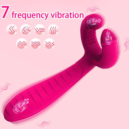 Powerful G Spot Rabbit Vibrator for Women Nipple Clitoris Stimulator Massager Three Motors Dildo Adult Goods Sex Toys for Female