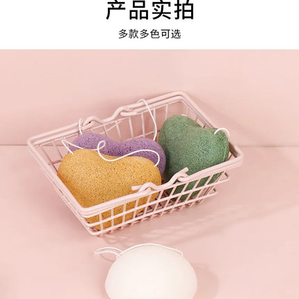 Face Washing Sponges Beauty Makeup Tools for Women Face Cleaning Sponge Heart Round Shape Konjac Cleaning Exfoliator Puff Purple