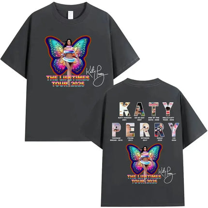 The Lifetimes World Tour T-shirt Katy Perry Merch T Shirt Oversize Y2k Women Men Causal Cotton Short Sleeve Harajuku Streetwear