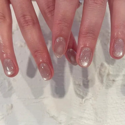 24Pcs Simple Square Head Fake Nail with nude design White Gradient French Press on False Nails Short Full Cover Nail Tips