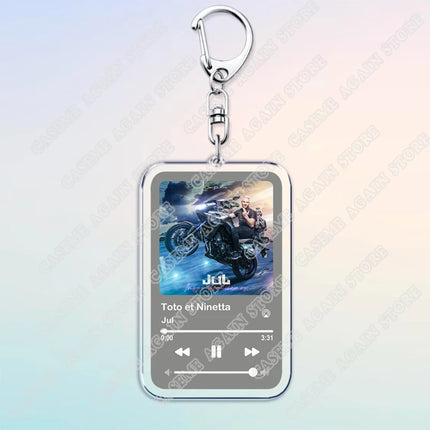 Popular French Rapper JUL Music Songs Keychains for Women Accessories Bag Oh Qu'elle Est Belle Code Keyings Jewelry Fans Gifts