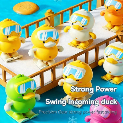 Baby Clockwork Yellow Duck Toy Cartoon Early Education Puzzle Toy Jump Duck Safe Material Training Baby Reaction Hand on Ability