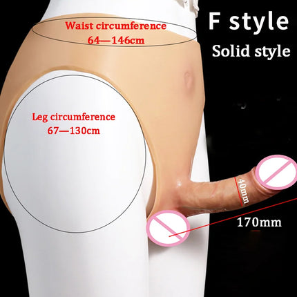 Lesbian Strap-On Dildo Penis Pants Realistic Soft Silicone Panties Solid Hollow Dildo For Men Woman Adults Sex Toys Masturbator