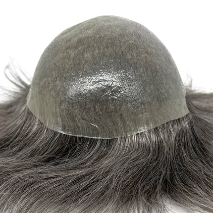 Wholesale 120% Density Thin Skin Base Human Hair Toupee for Men 100% Remi Hair PU Hairpiece Natural Look Hair Extension