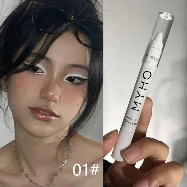 Matte Pearl White Eyeliner Pencil Lying Silkworm Eye Head Brightening Highlight Eyeshadow Stick Glitter Dazzling Effect Makeup