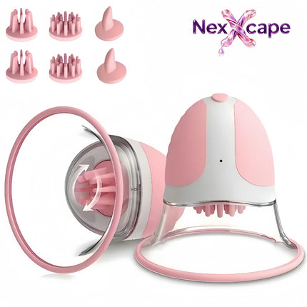 10 Modes Breast Massager with Suction Vibration Rotation - Female Nipple Stimulator, Multi Powerful Breast Suction Massager