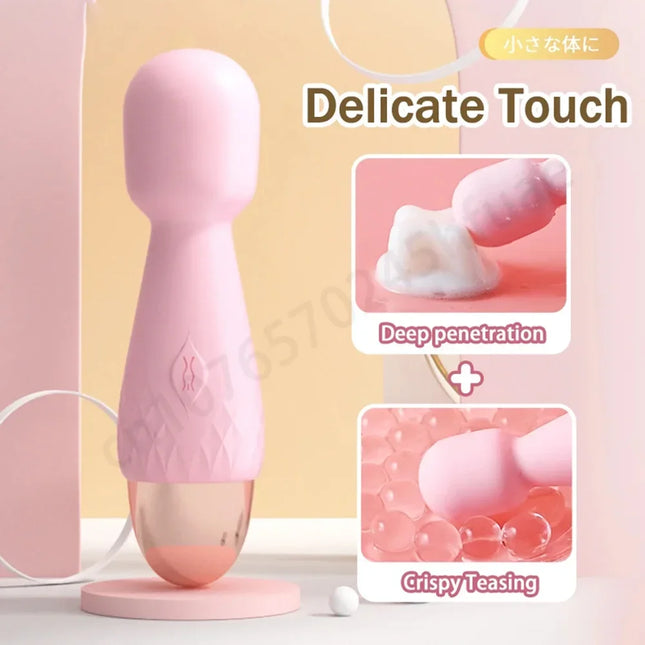 10 Modes Strong Vibration Mini Magic Wand USB Rechargeable Clitoral G Spot Massager Anal Stimulator Adult Sex Toy for Women