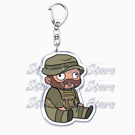 Hot Military Game Ghost Chibis Keychains for Accessories Cod Soldier Soap Simon Riley Keyring Jewelry Fans Friends Gaming Gifts