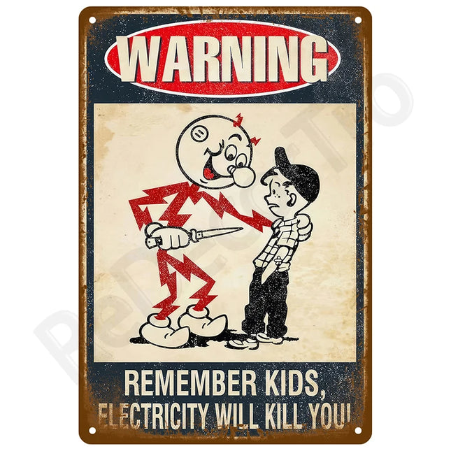 Retro Plates Poster Metal Sign Wall Art Mural Room Home Decoration Decor Vintage Tin Sign Mancave Signboard Bar Garage Plate Bar