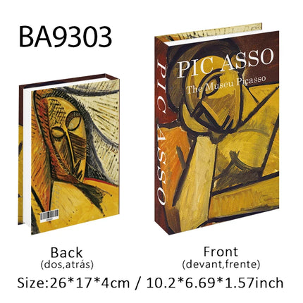 Van Gogh Monet Fake Book Painting Decorative Books Storage Box Sunflower Water Lily Coffee Table Books Home Decor Shooting Props