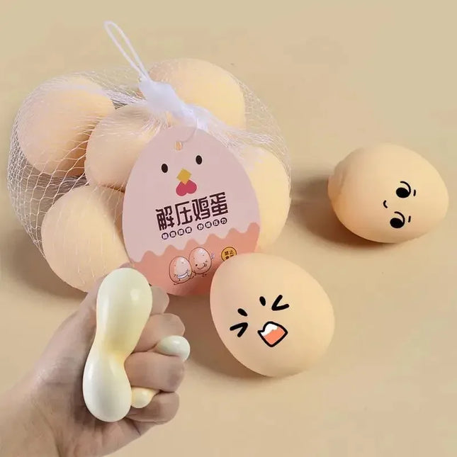 Funny Egg Squeeze Toy, Hilarious Prank & Stress Relief Gift, Squishy Decompression Ball for Jokes, Office and Classroom Fun