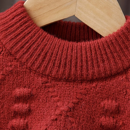 Girls Sweater Spring & Fall New Style Children's Tops Girls Thickened Knitted Bottoming Shirt