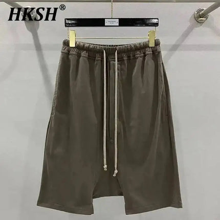 HKSH Summer New Men's Tide Y2K Original Design High Street cotton Fashion Punk Dark Casual Loose Cropped Pants Shorts Ins HK5611