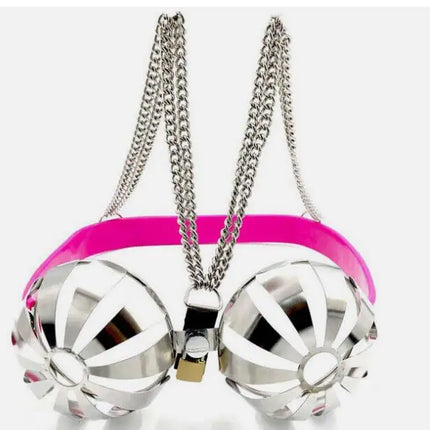 New 3 Colors Stainless Steel Women Adjustable Chastity Bra Lock Female Chastity Device Breast Protection Roleplay Sex Toys