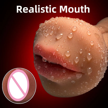 2 in 1 Male Masturbator Realistic Vagina Anal Mouth Real Deep Pussy Throat Sex Toys for Men Vaginal Oral Masturbation Cup 18