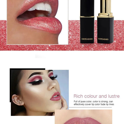 9 Colors Glitter Matte Velvet Nude Lipstick Shimmer Sexy Red Pigments Makeup Long Lasting Waterproof Profissional
