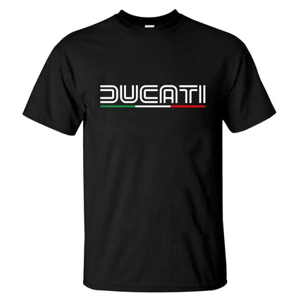 Summer 2026 New Motorcycle Style Men's T-shirt Fashion Hot Sale Men's and Women's Same Round Neck Printed Cotton T-shirt
