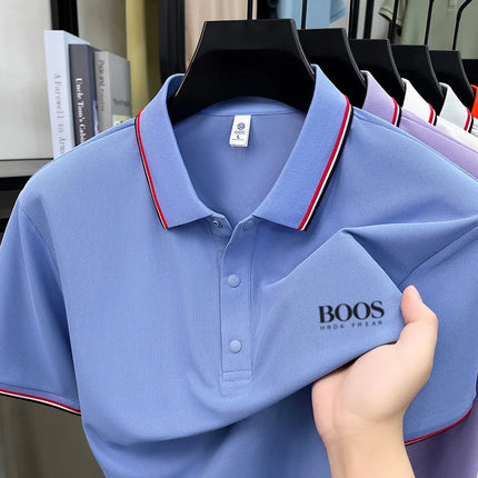 Men's summer new hot selling short sleeved printed logo high-end casual breathable fashion polo shirt comfortable T-shirt top