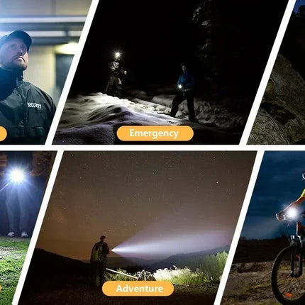 Mini USB Rechargeable LED Flashlight - Portable Super Bright Torch with Tail Magnet, Side COB Emergency Light & Camping Lantern
