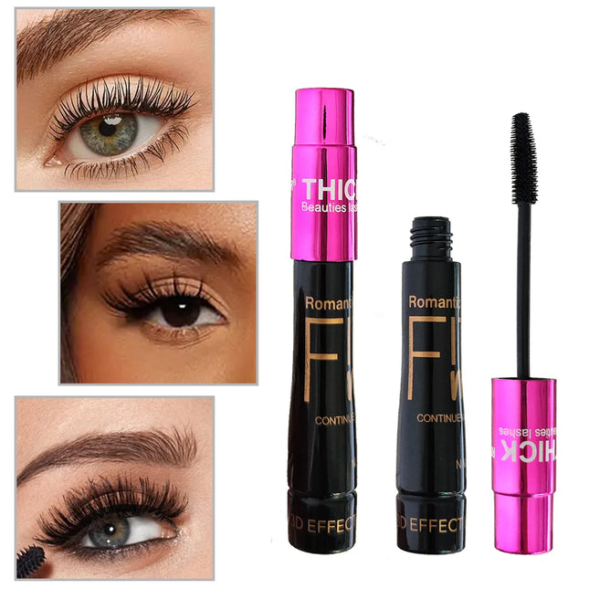 3D Fiber Mascara Effect Waterproof Long-Lasting Natural Curling Eyelashes Non-Smudging Maximize Volume Intense&Thick Lengthening