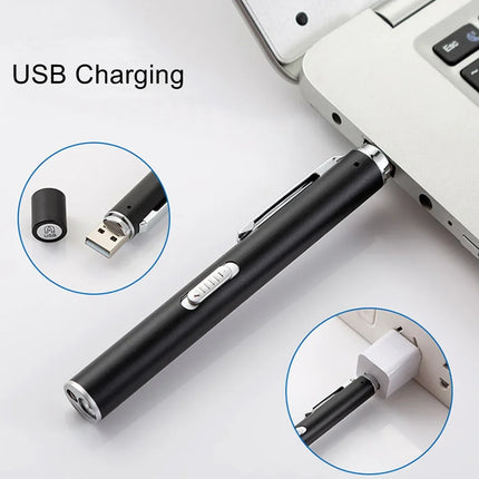 Rechargeable Medical Handy Pen Light Mini Nursing Flashlight 2 in 1 Pocket LED Torch Penlight Light Outdoor Fishing Tool